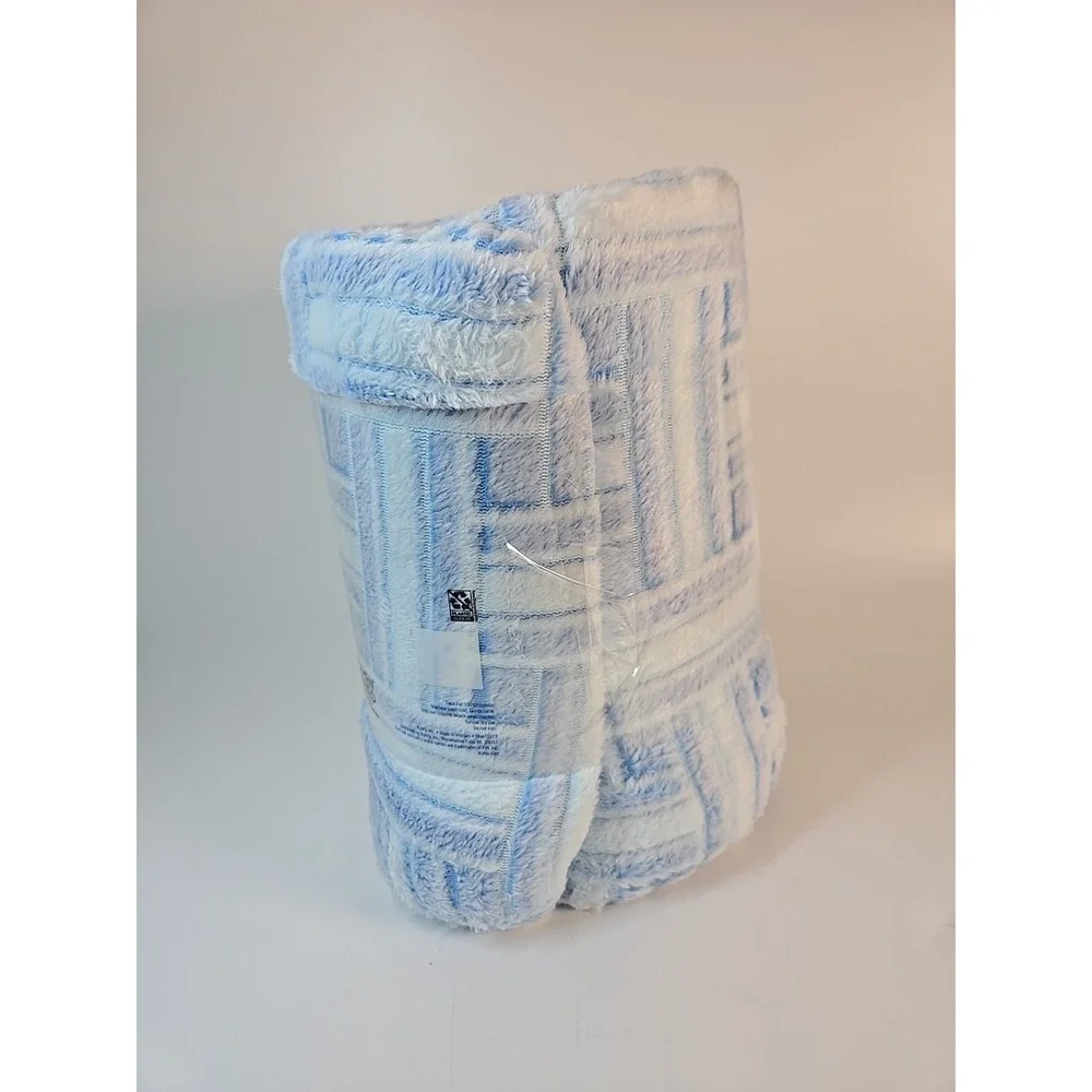 The Big One Oversized Plush Throw Blue‎ Weave 6'x5' *NEW*
